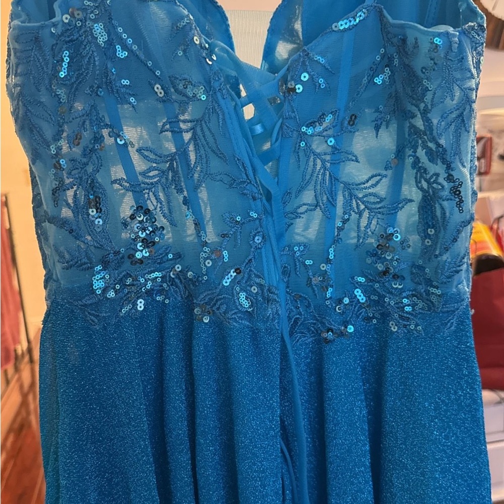 SHEIN Blue Sequin Embellished Maxi Sundress